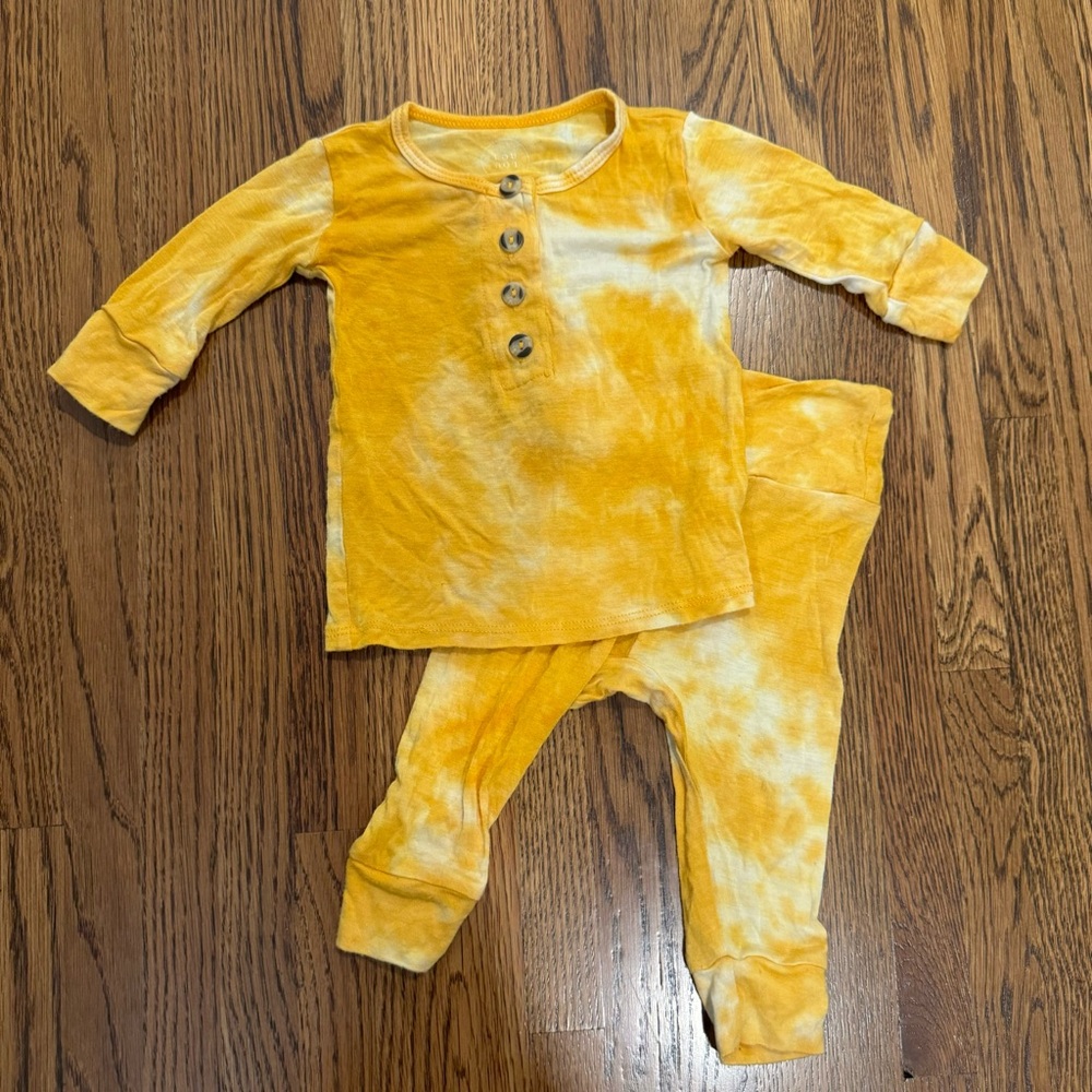 bamboo yellow tie dye lou lou and company 2 piece